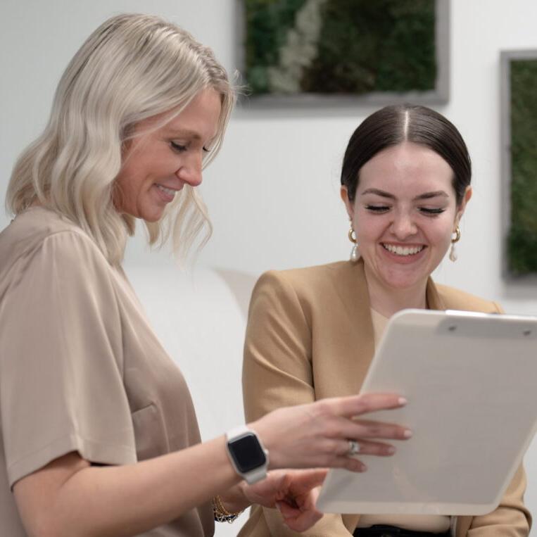 Dietician discussing lab results with patient